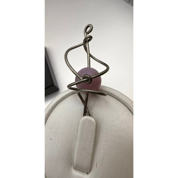 Vintage Amethyst Stone Jewelry Lot Ring Pendant Earrings Trio - Picture 4 of 5